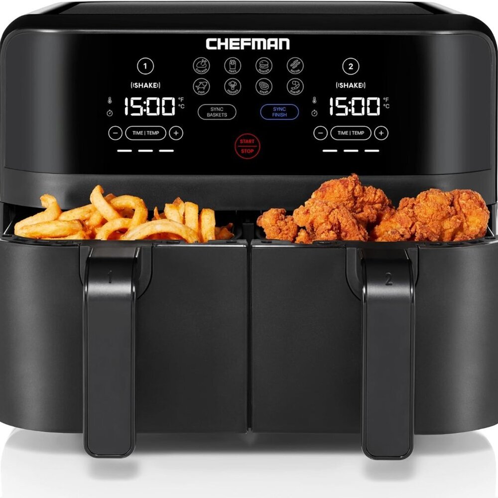 TurboFry Touch Dual Air Fryer, Maximize The Healthiest Meals With Double Basket